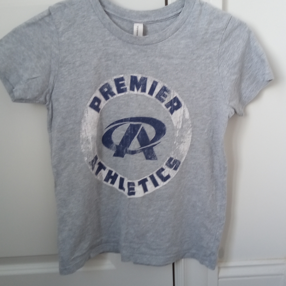 Bella Canvas Kids Gray and Blue Premier Athletics T-Shirt